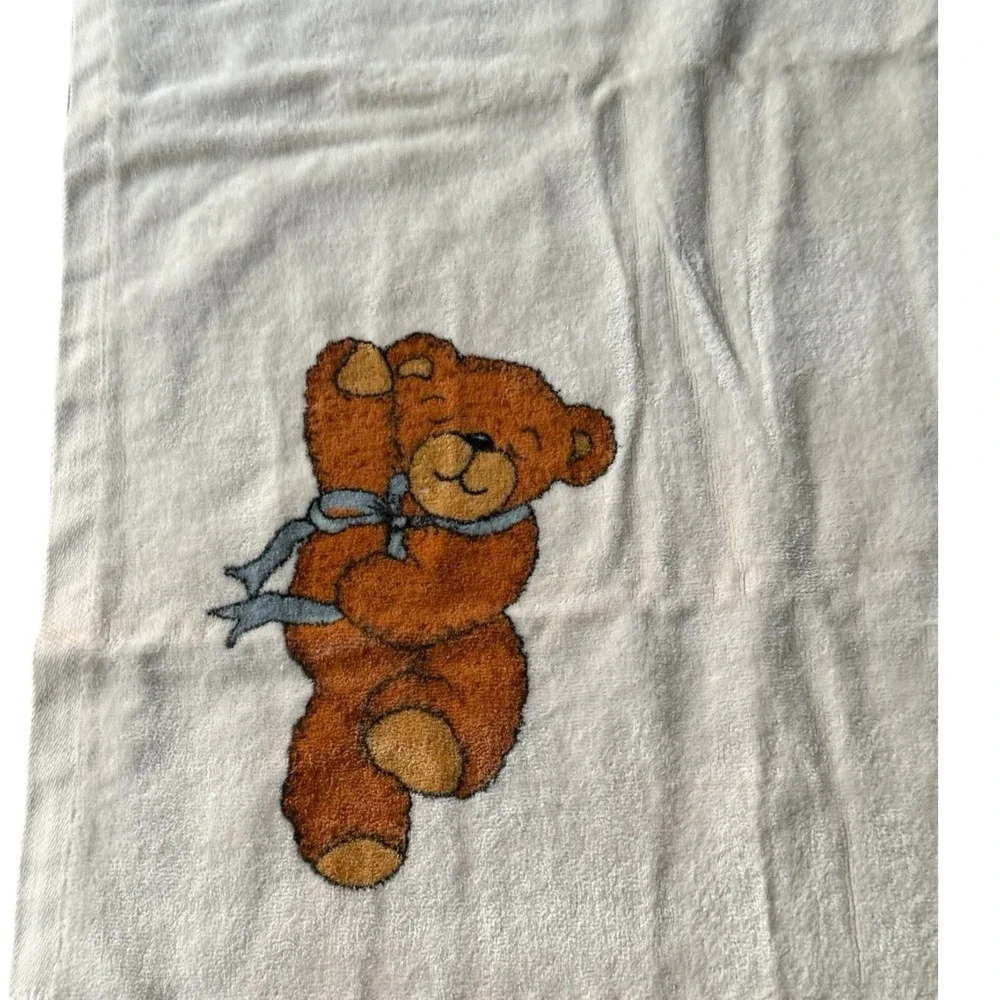 Vintage R.A Briggs Brown Teddy Bear Bath Towel Set‎ NOS